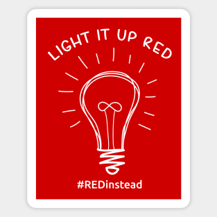 Light it up Red Acceptance of Autism Magnet